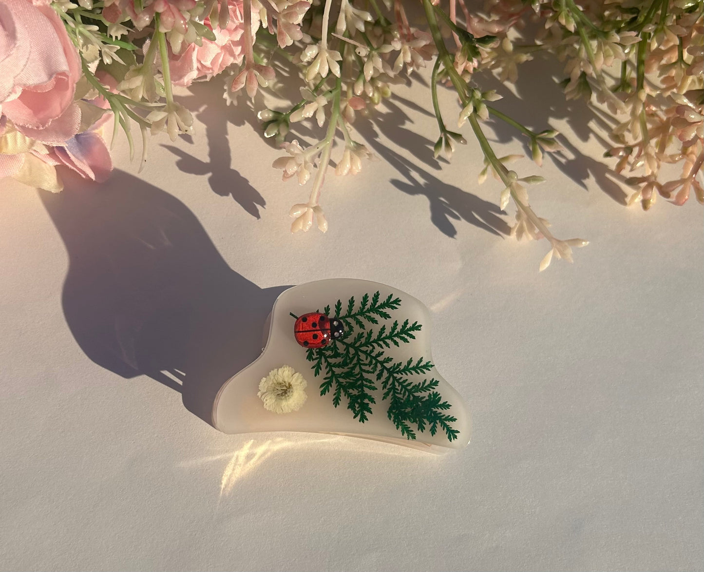 White Floral Hair Claw