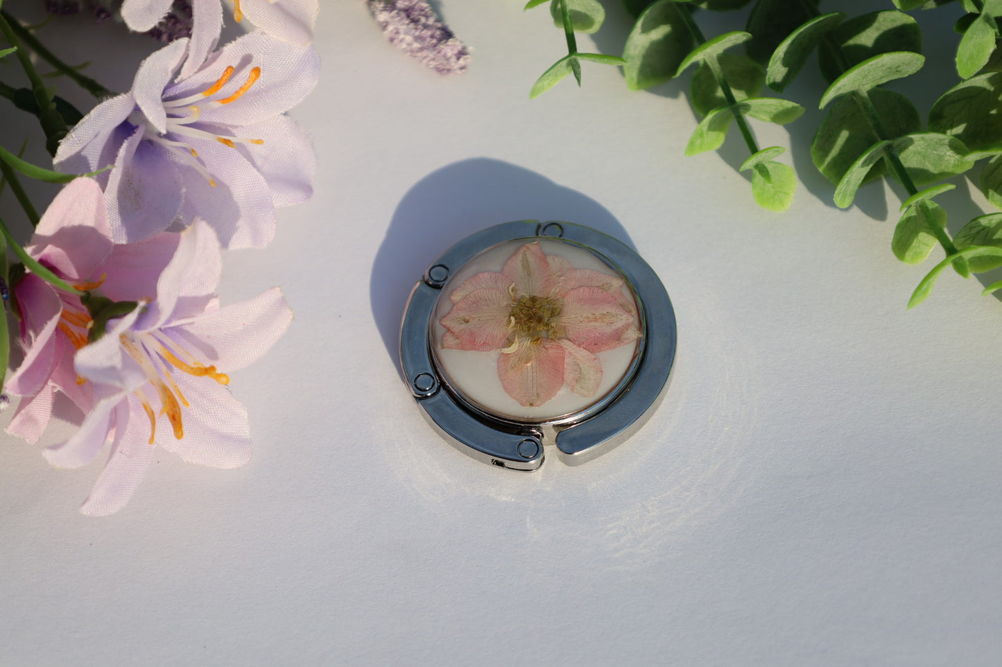 Light Pink Floral Purse Hanger