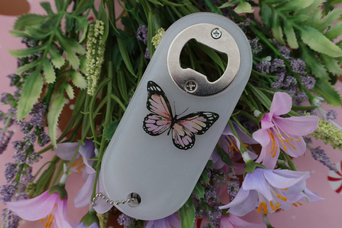 Pink Butterfly Bottle Opener