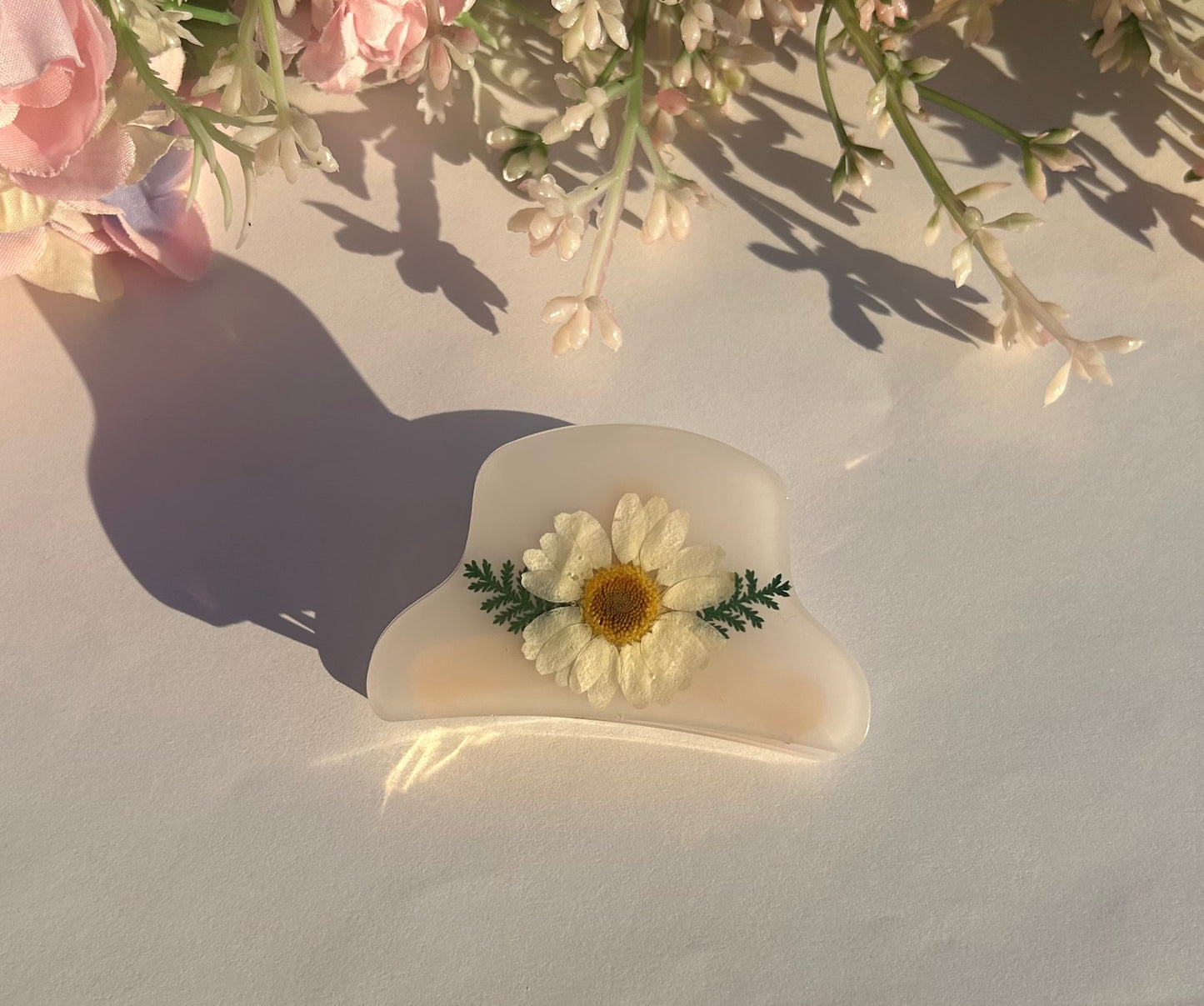 White Floral Hair Claw