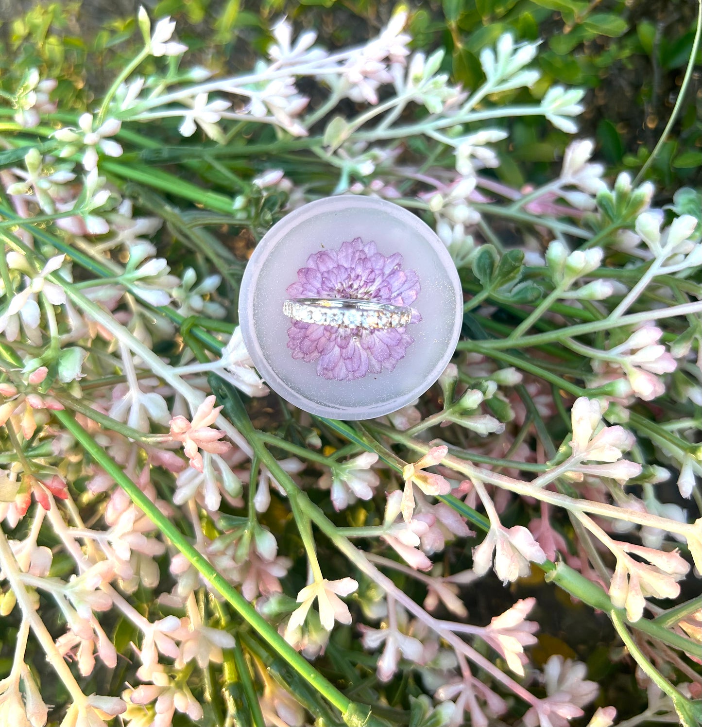 Purple Floral Ring Holder