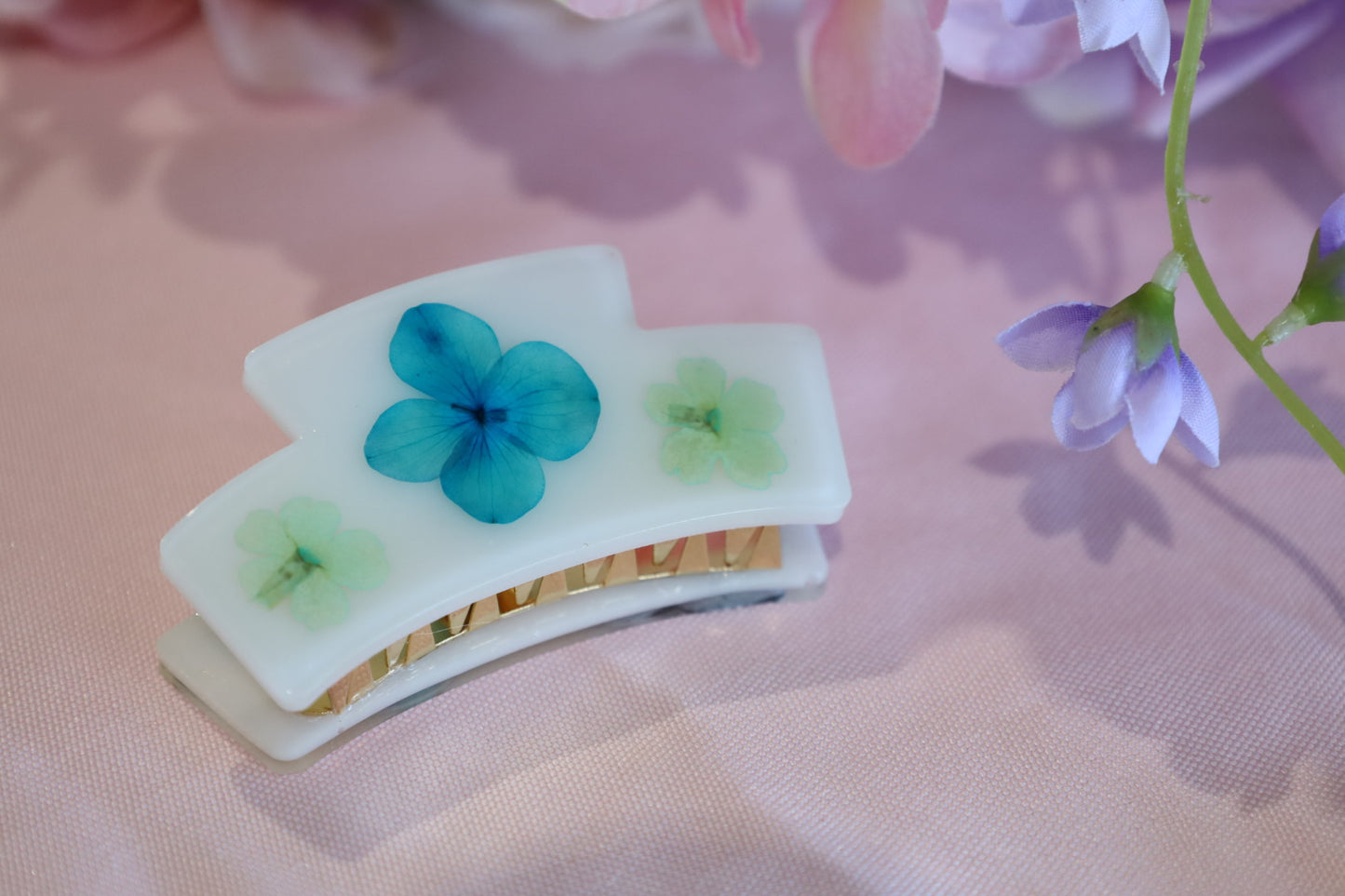 Blue Floral Hair Claw