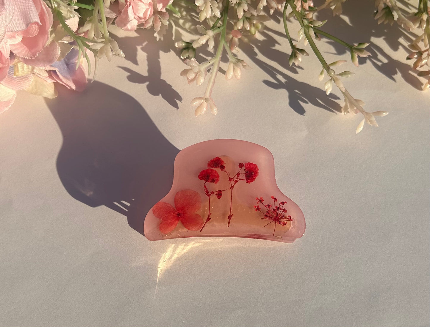 Red Floral Hair Claw