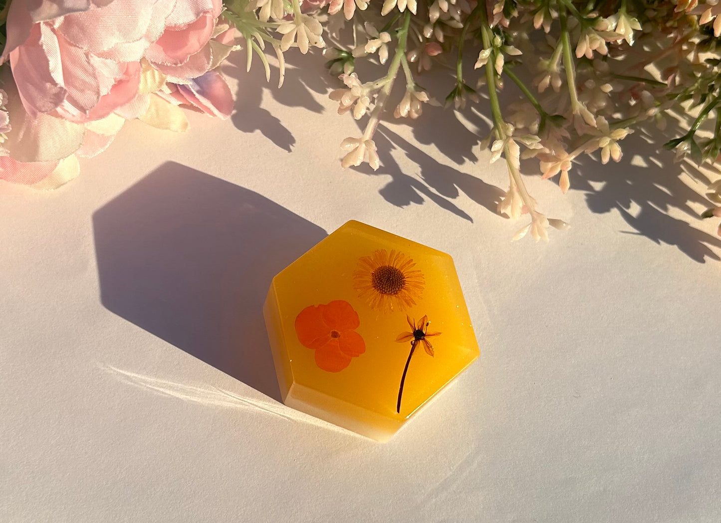 Floral Orange Photo Holder