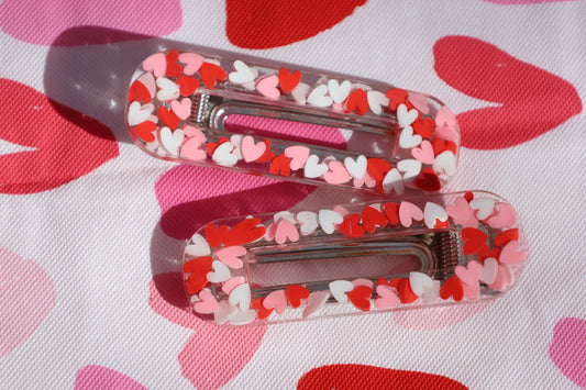 Confetti Valentine Hair Clips
