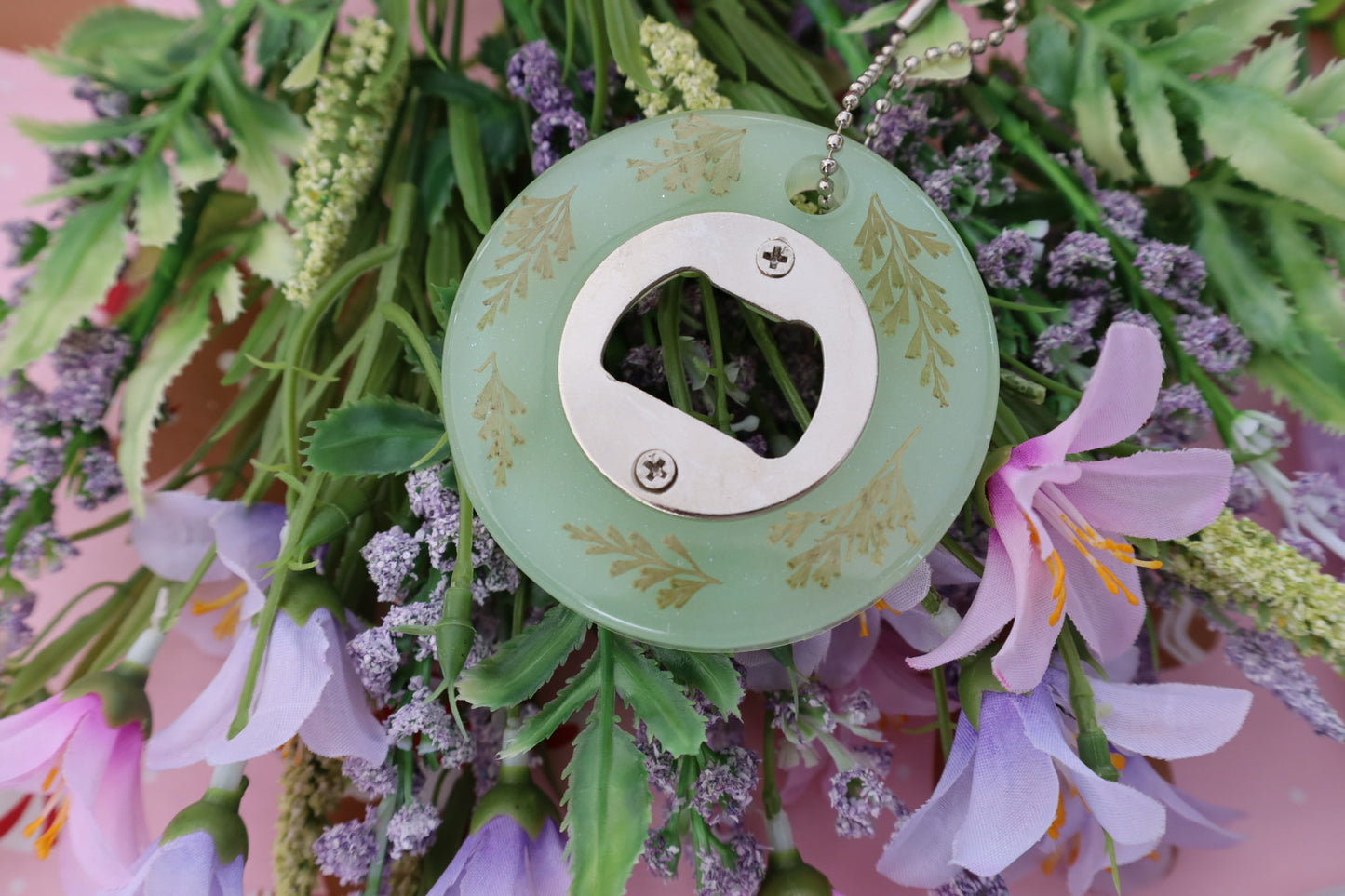 Green Circle Leaf Bottle Opener