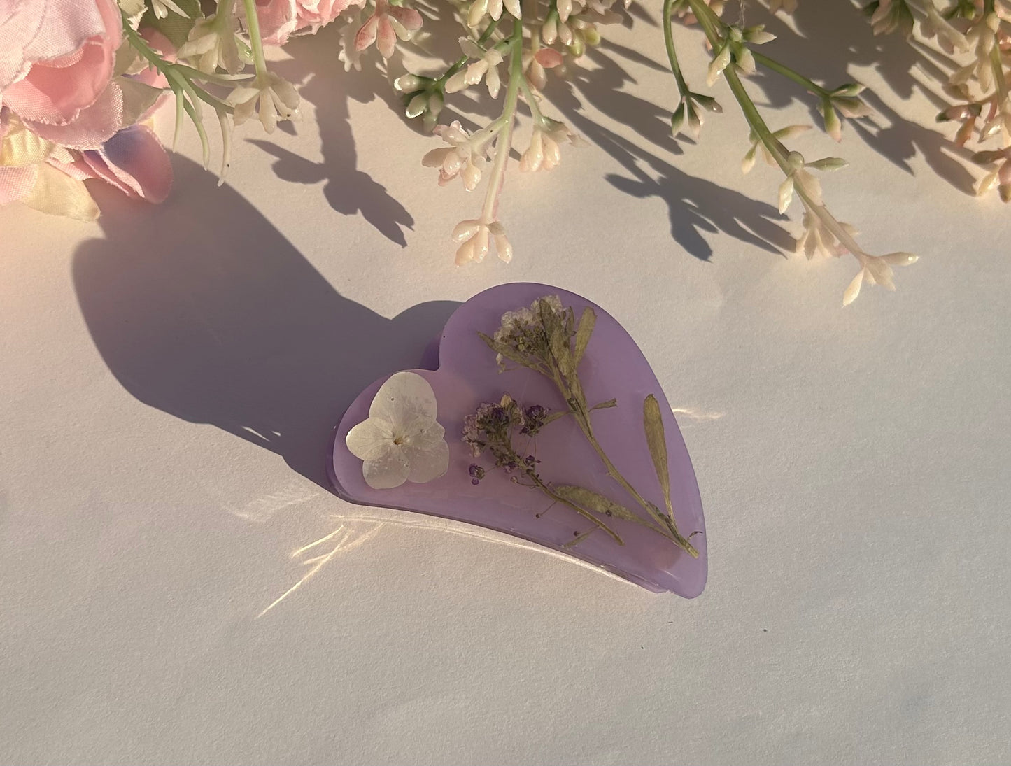 Purple Floral Hair Claw