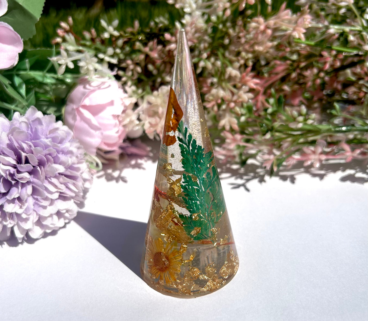 Orange Floral Ring Holder