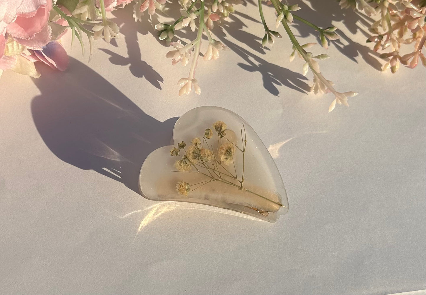 White Floral Hair Claw