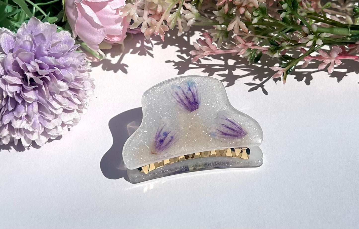 Purple Flower Hair Claw