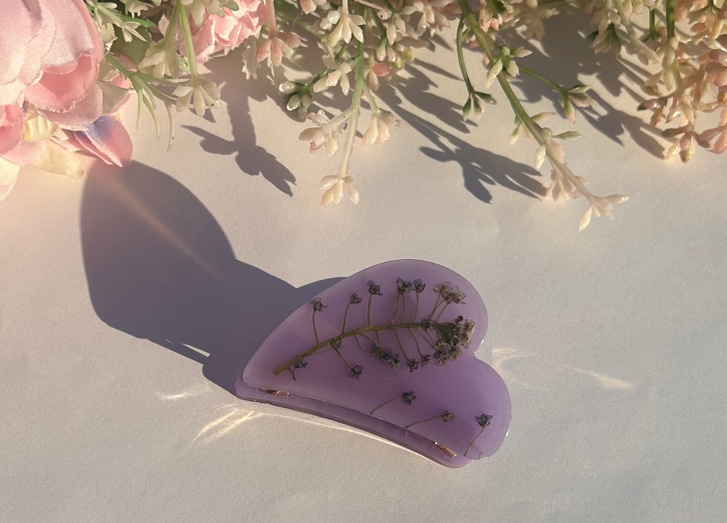 Purple Floral Hair Claw