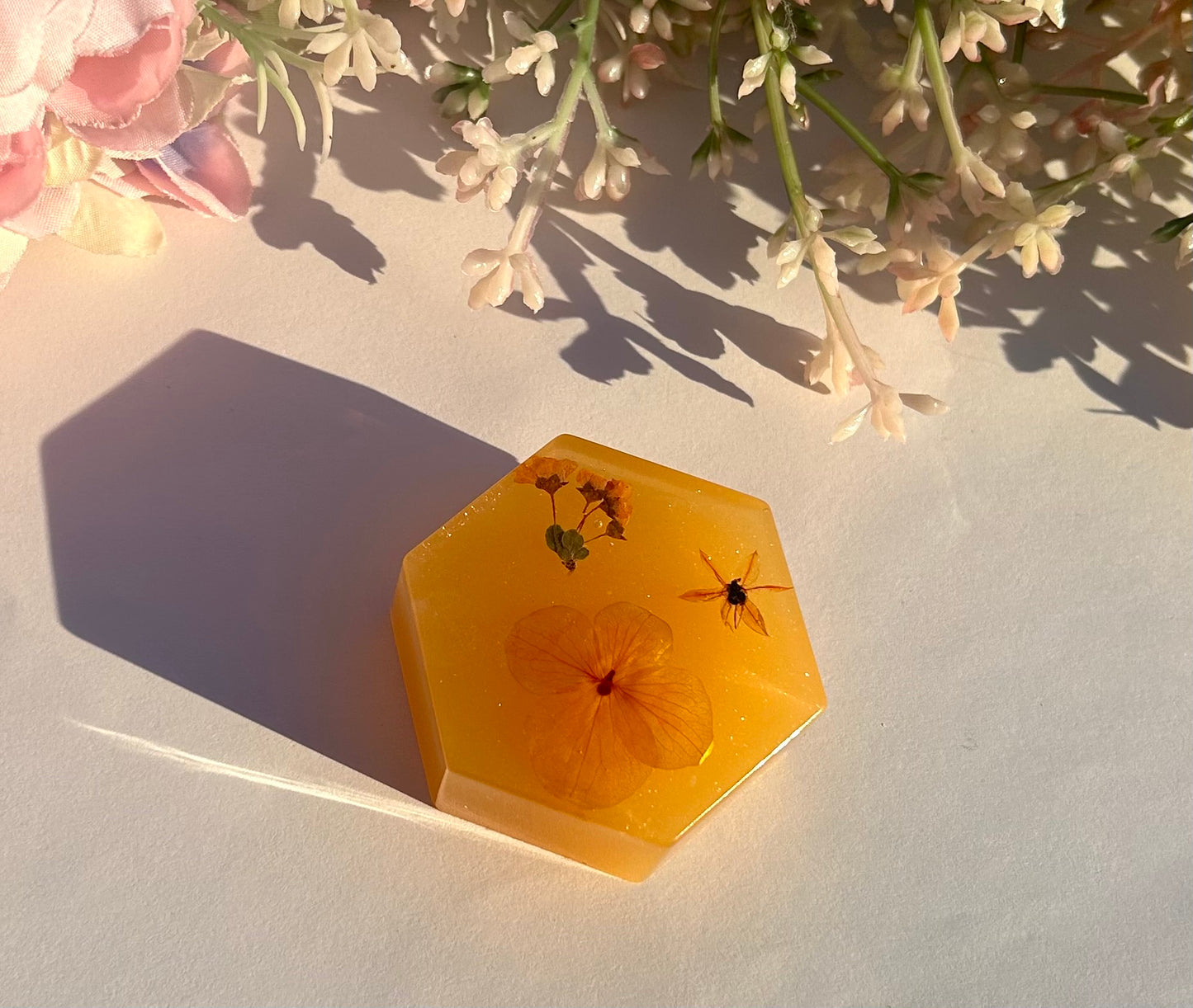 Floral Orange Photo Holder