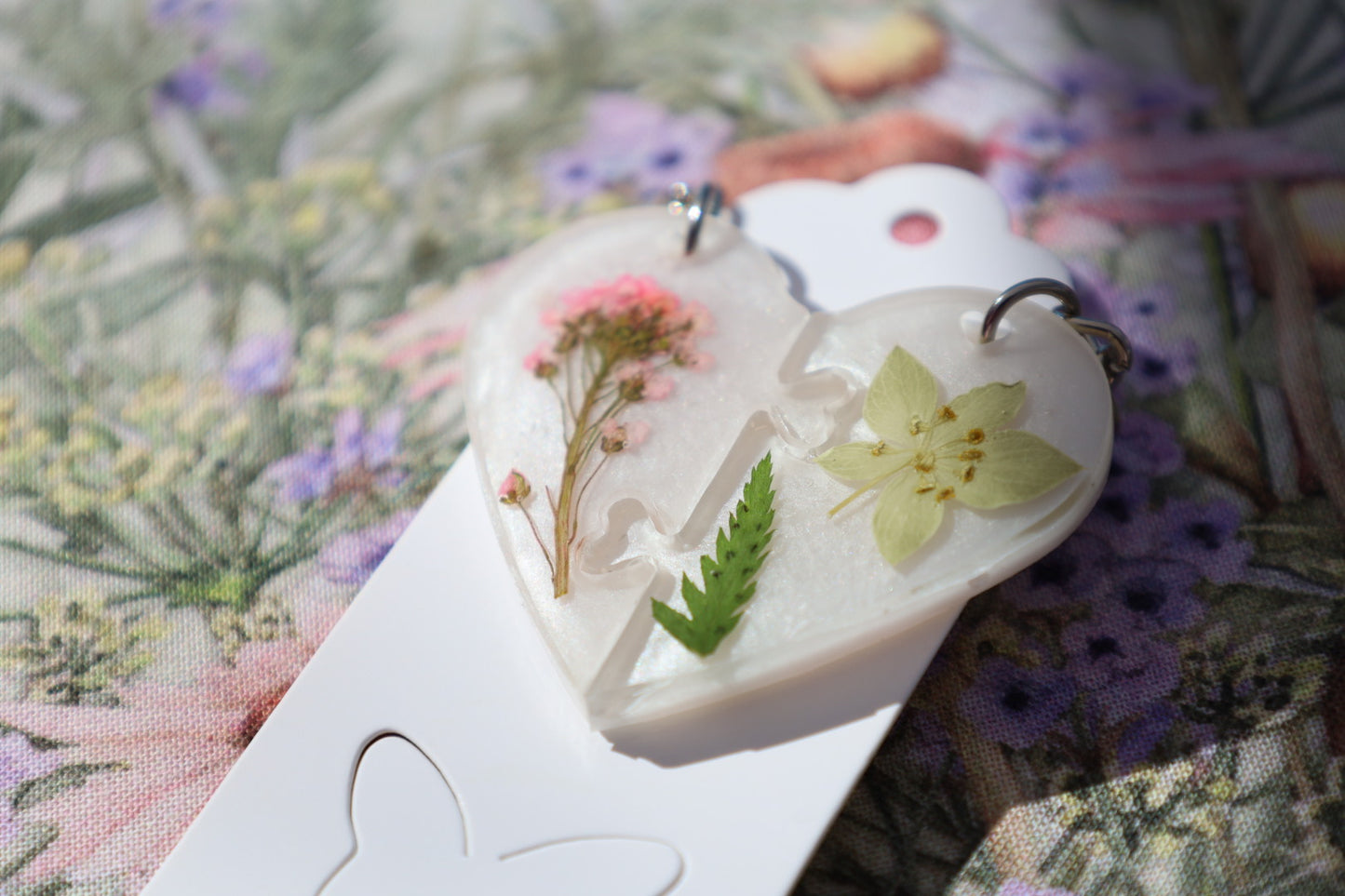 Pink/White Locket Keychain