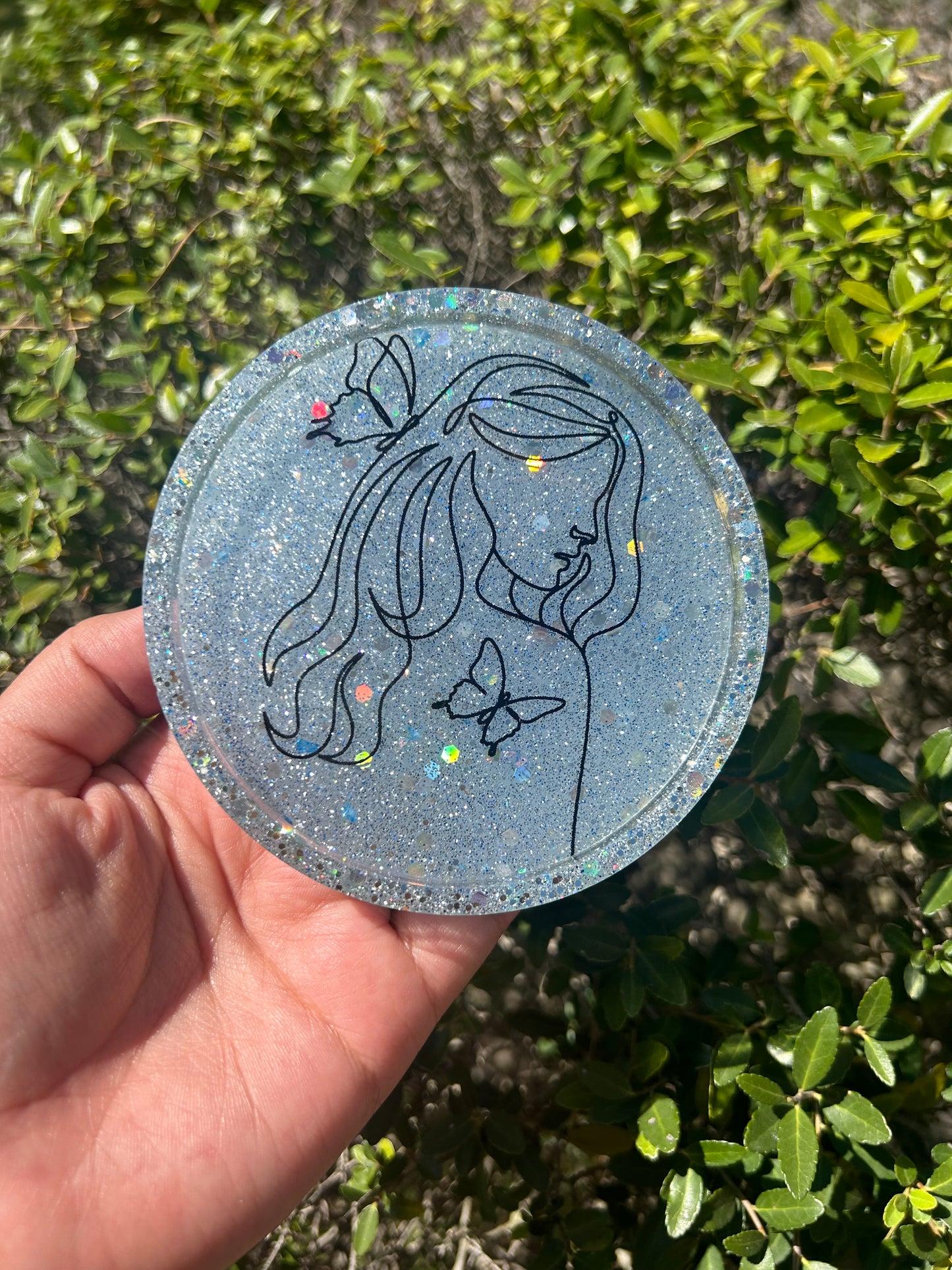 Glittery Blue Coaster