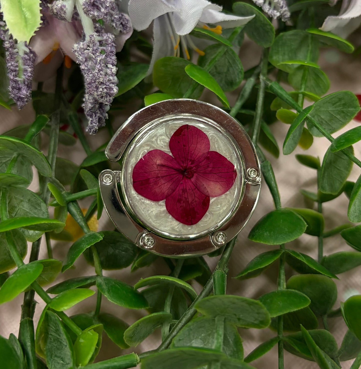 Dark Pink Floral Purse Holder