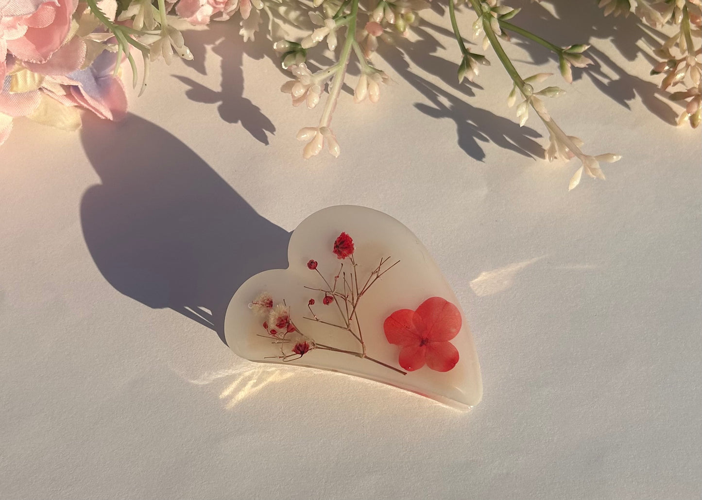Red Floral Hair Claw