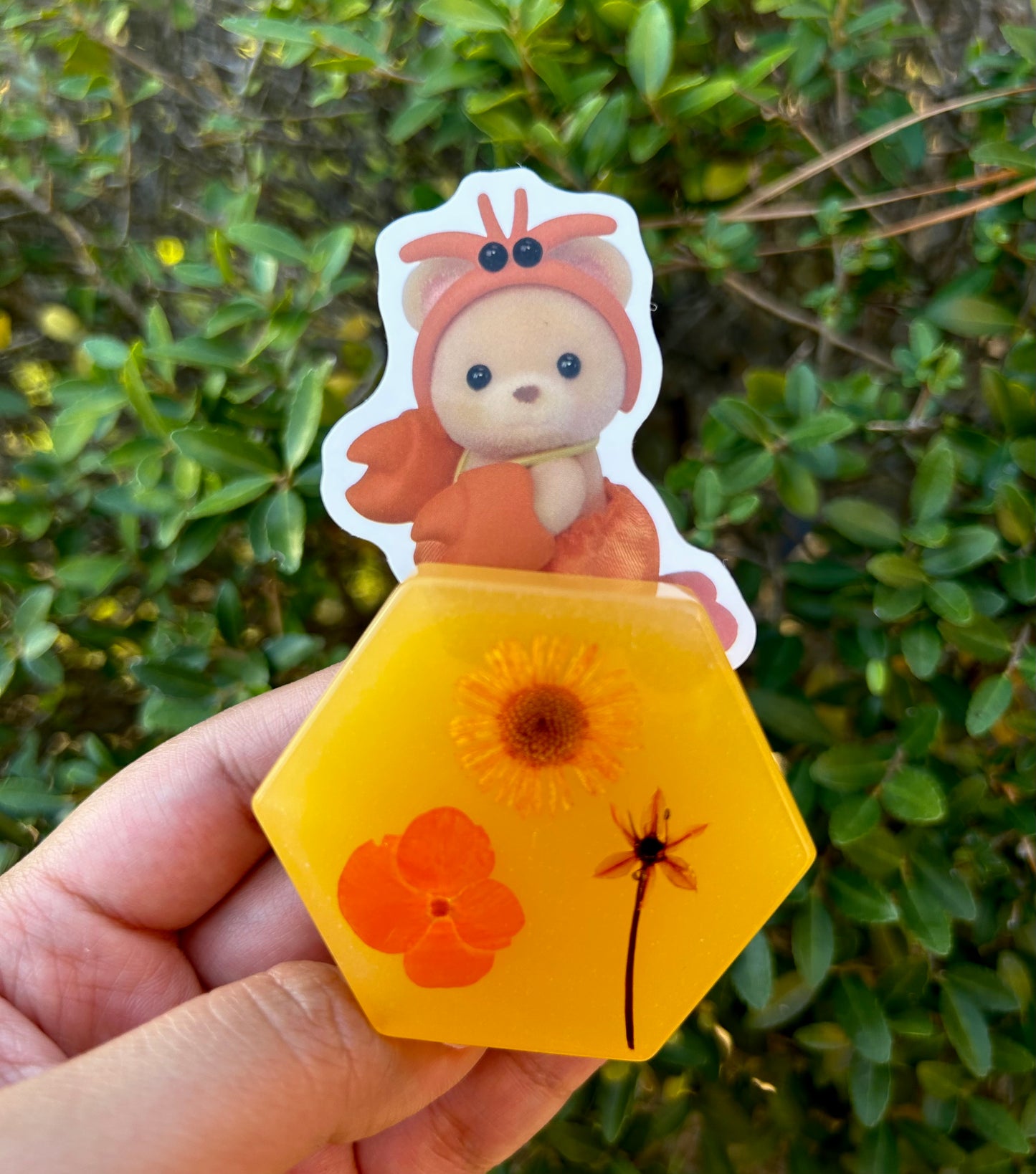 Floral Orange Photo Holder