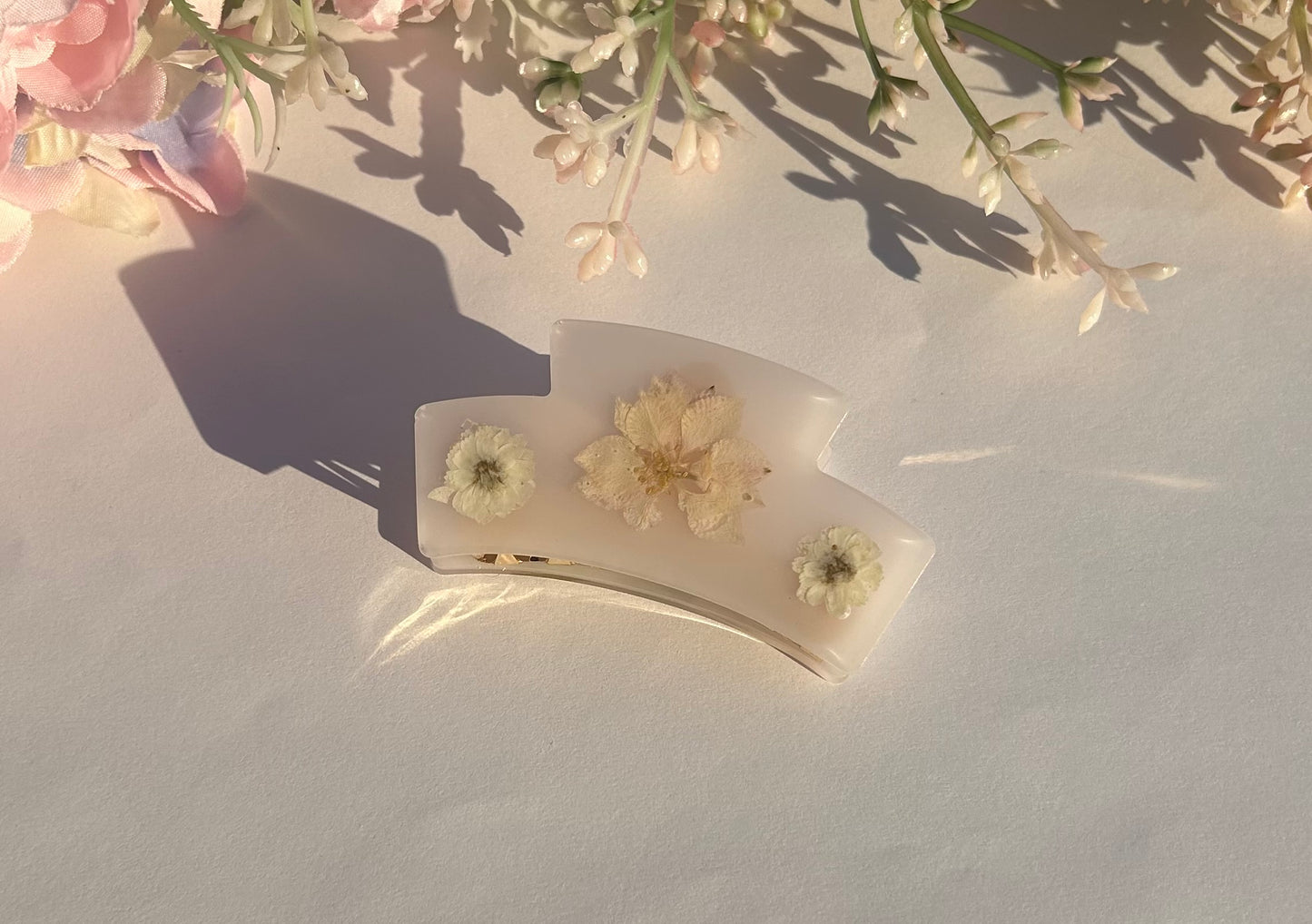 Light Pink Floral Hair Claw