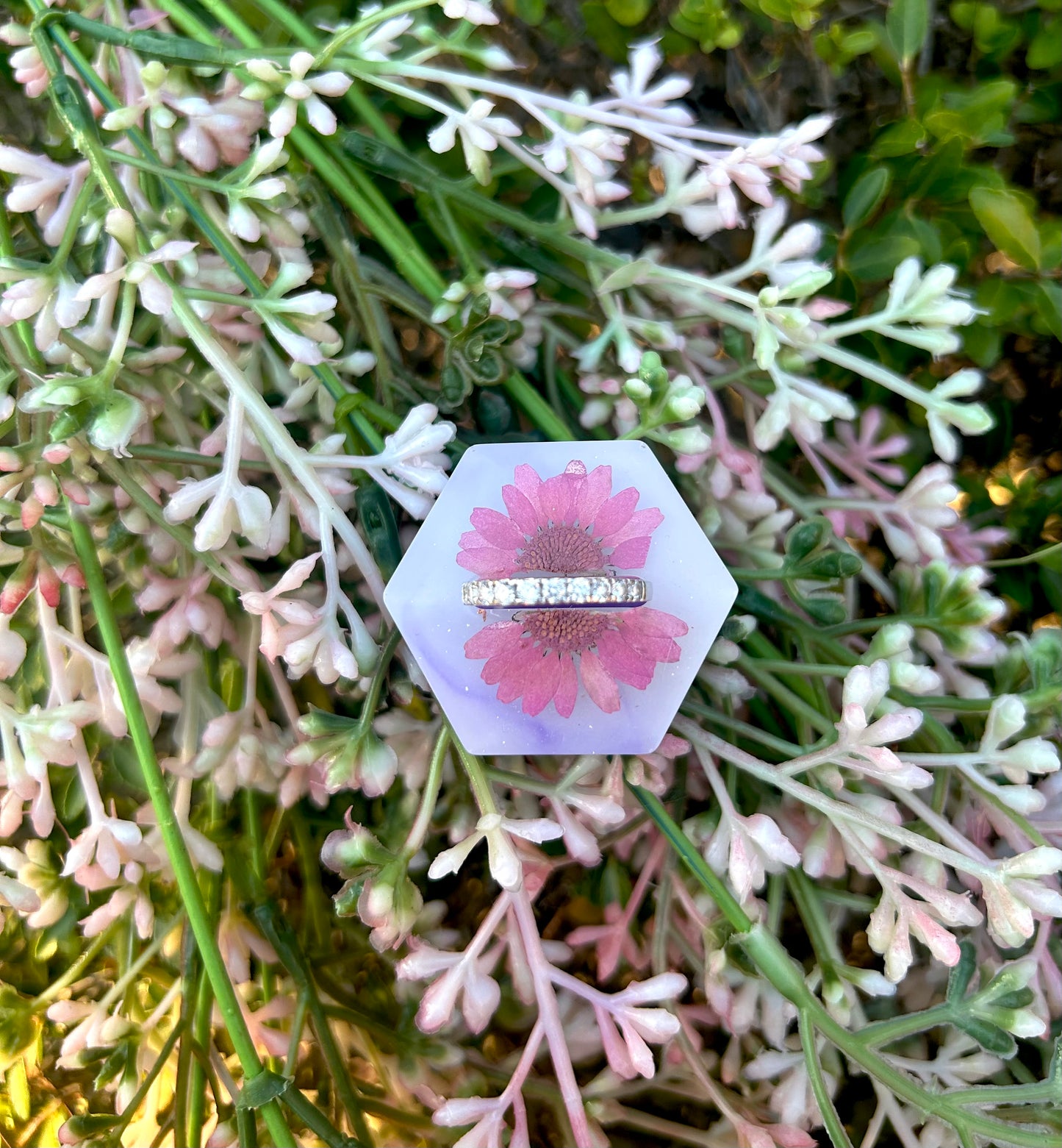 Pink Floral Ring Holder