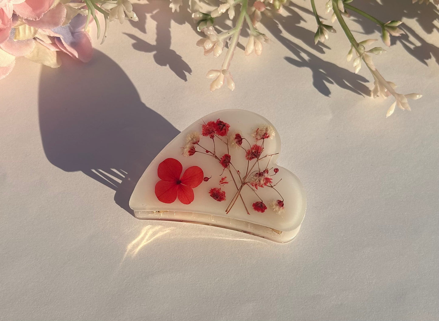 Red Floral Hair Claw