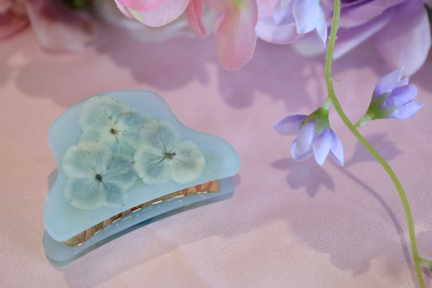 Blue Floral Hair Claw