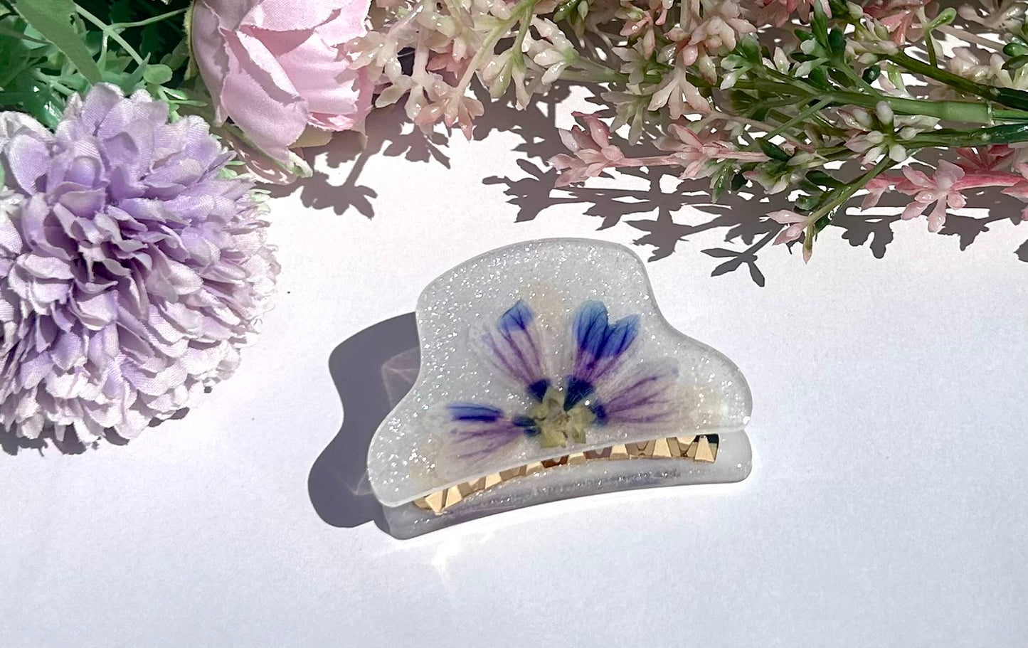 Purple Flower Hair Claw