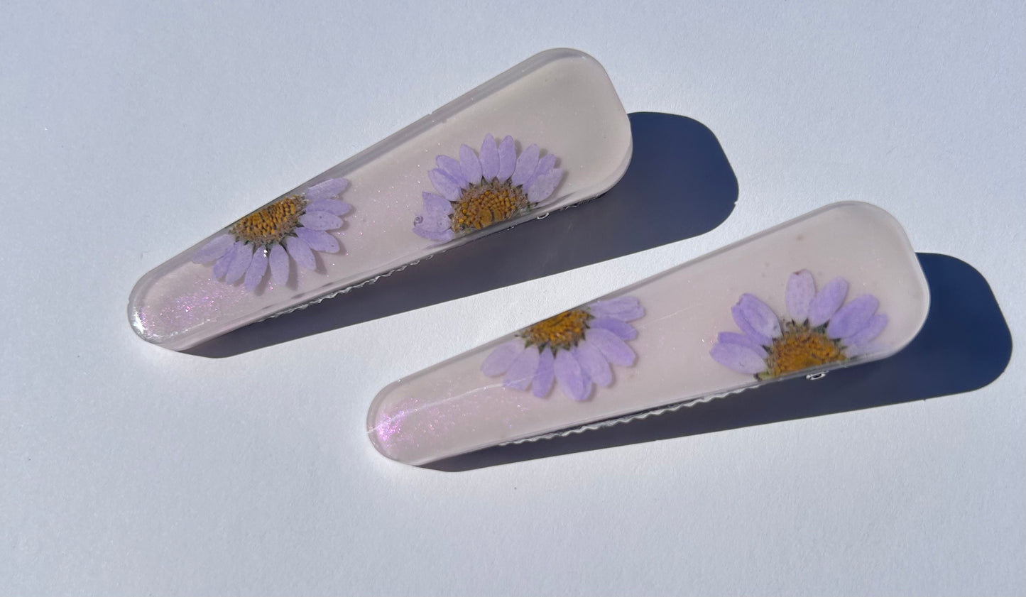 Purple Floral Hair Clip
