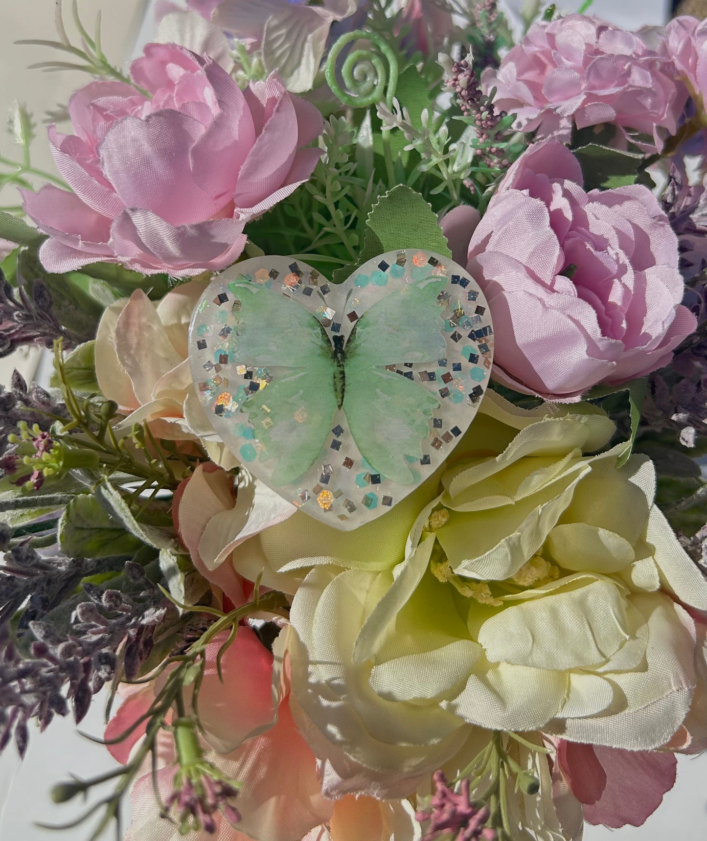 Light Green Butterfly Phone Pop Grip