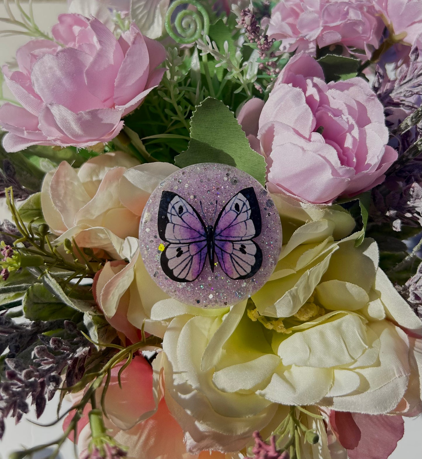 Purple Butterfly Phone Pop Grip