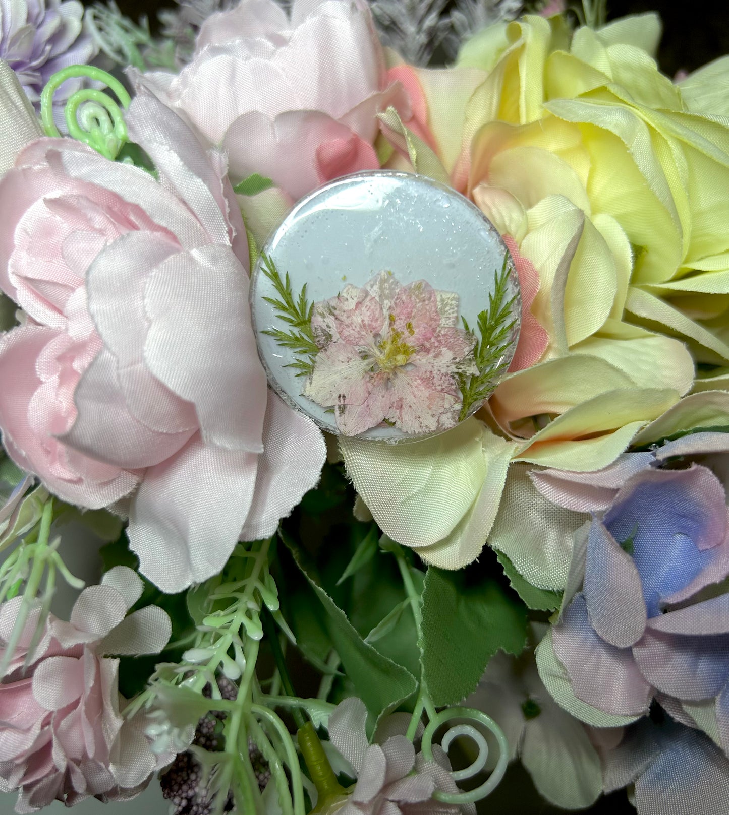Pink Floral Phone Pop Grip