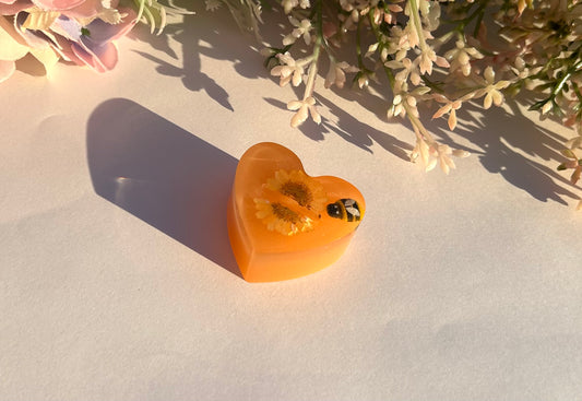 Orange Floral Ring Holder