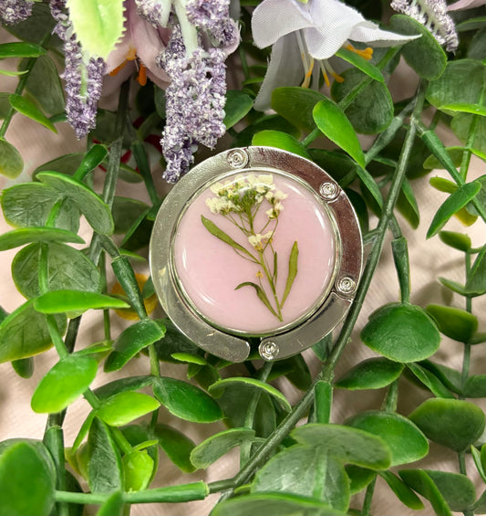 White Floral Purse Holder