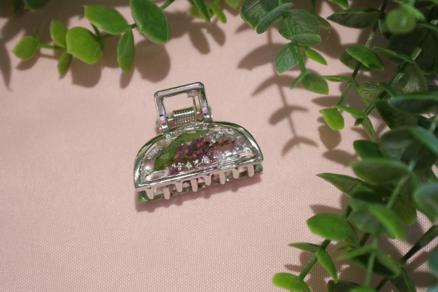 Mini Purple Floral Hair Claw