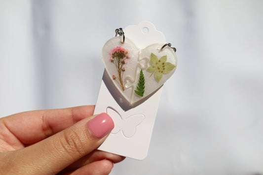 Pink/White Locket Keychain
