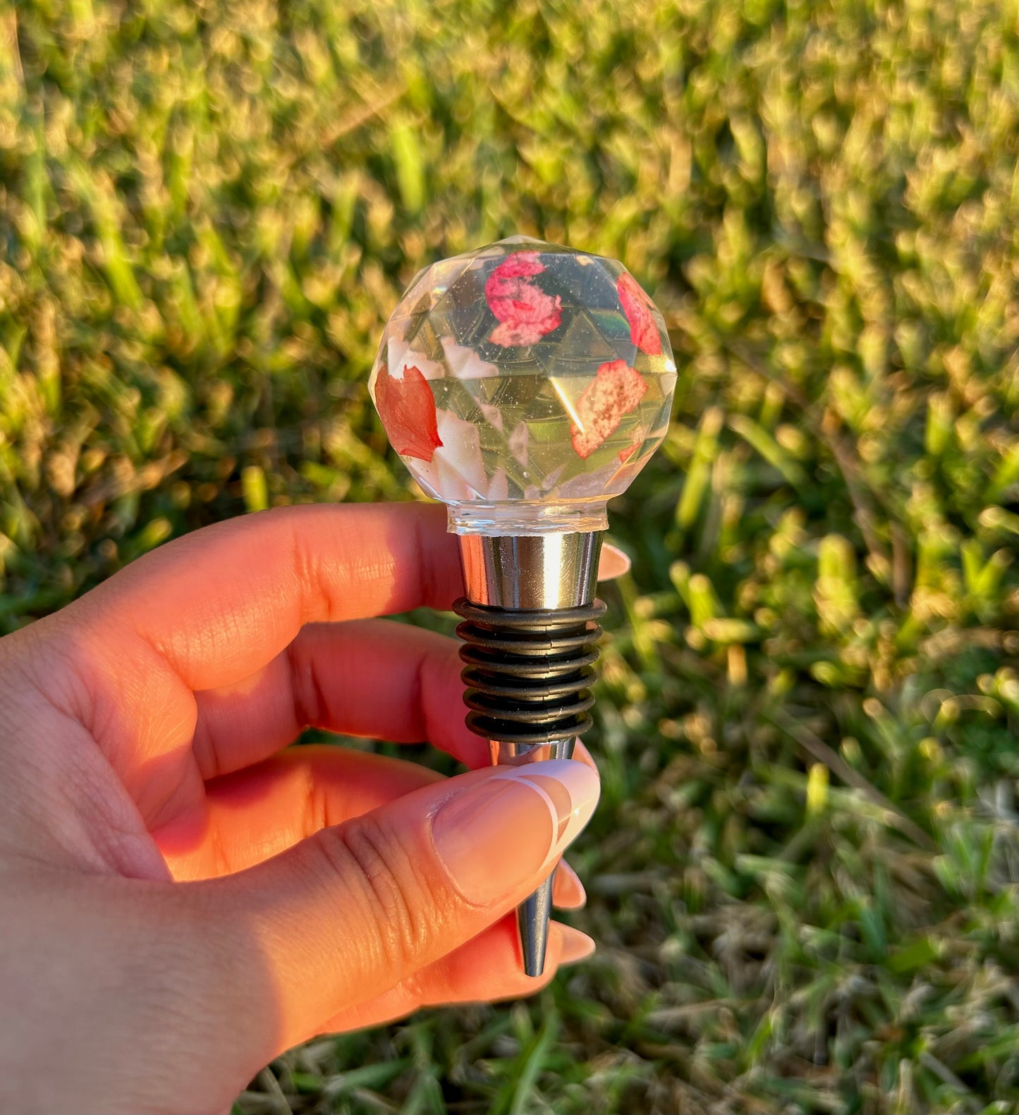Transparent Floral Wine Stopper