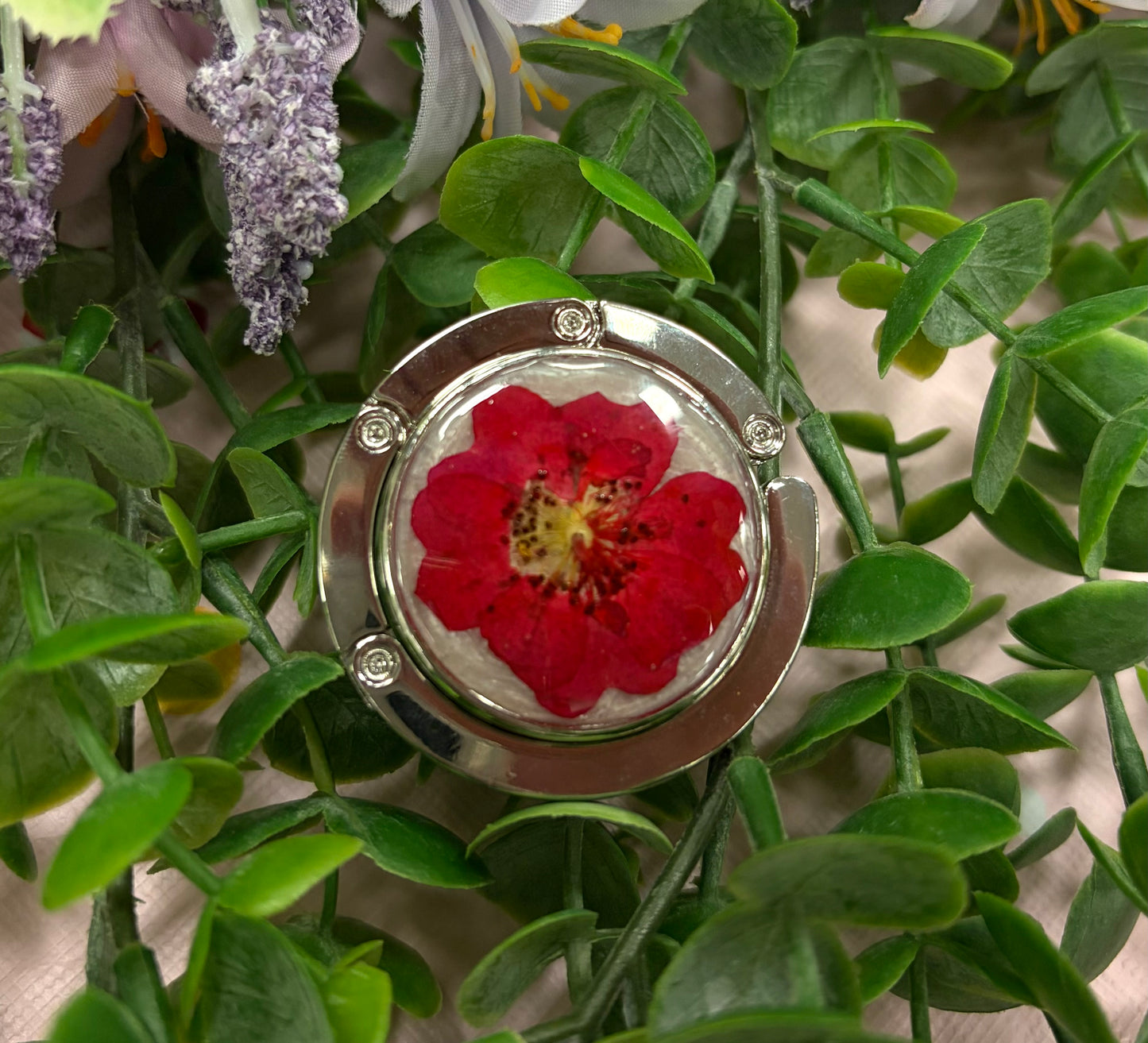 Red Floral Purse Holder