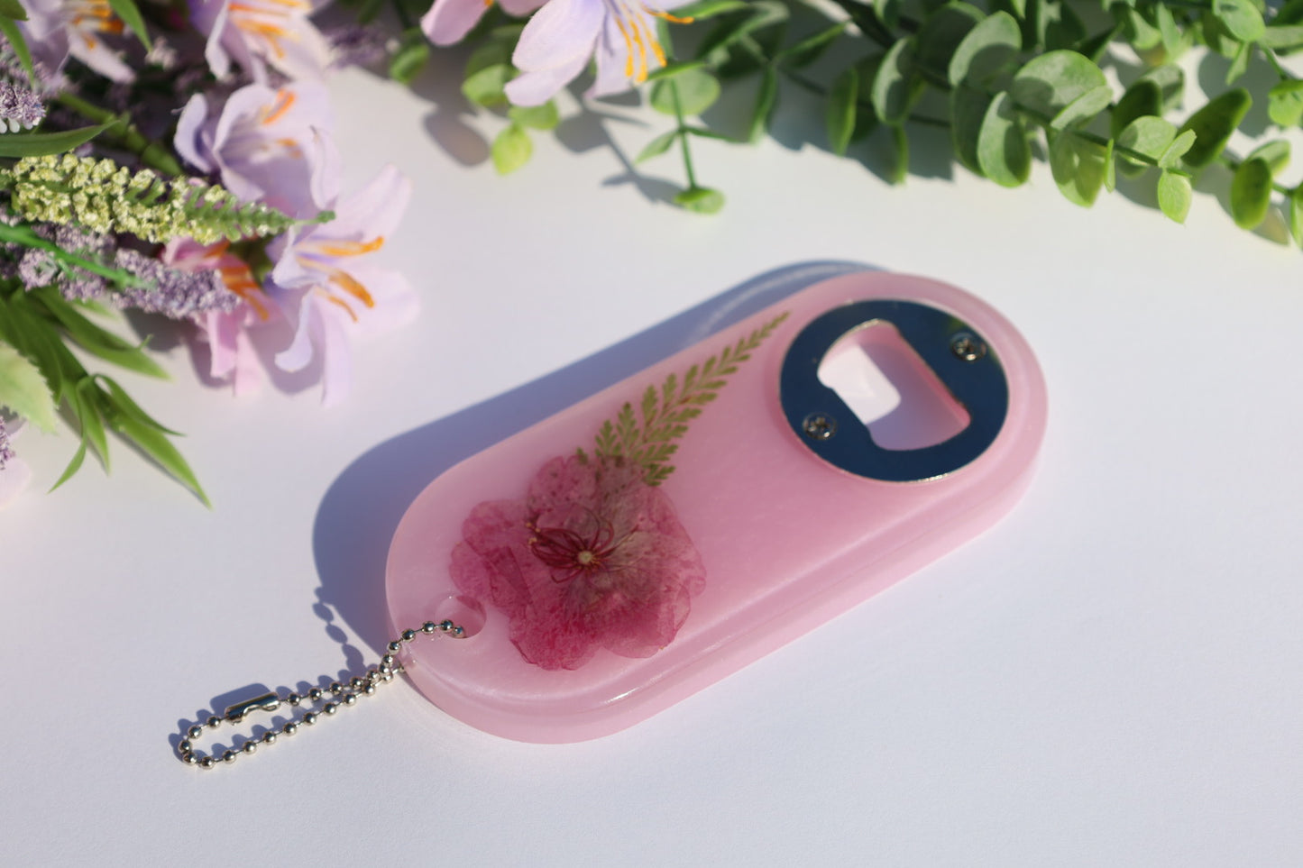 Pink Floral Bottle Opener
