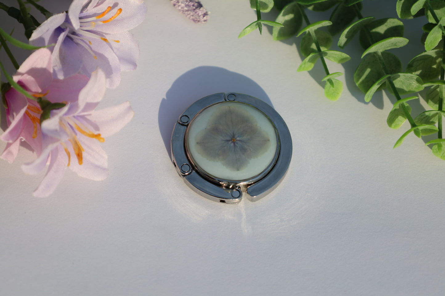 Light Blue Floral Purse Hanger