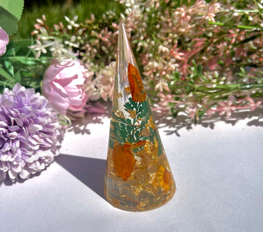 Orange Floral Ring Holder