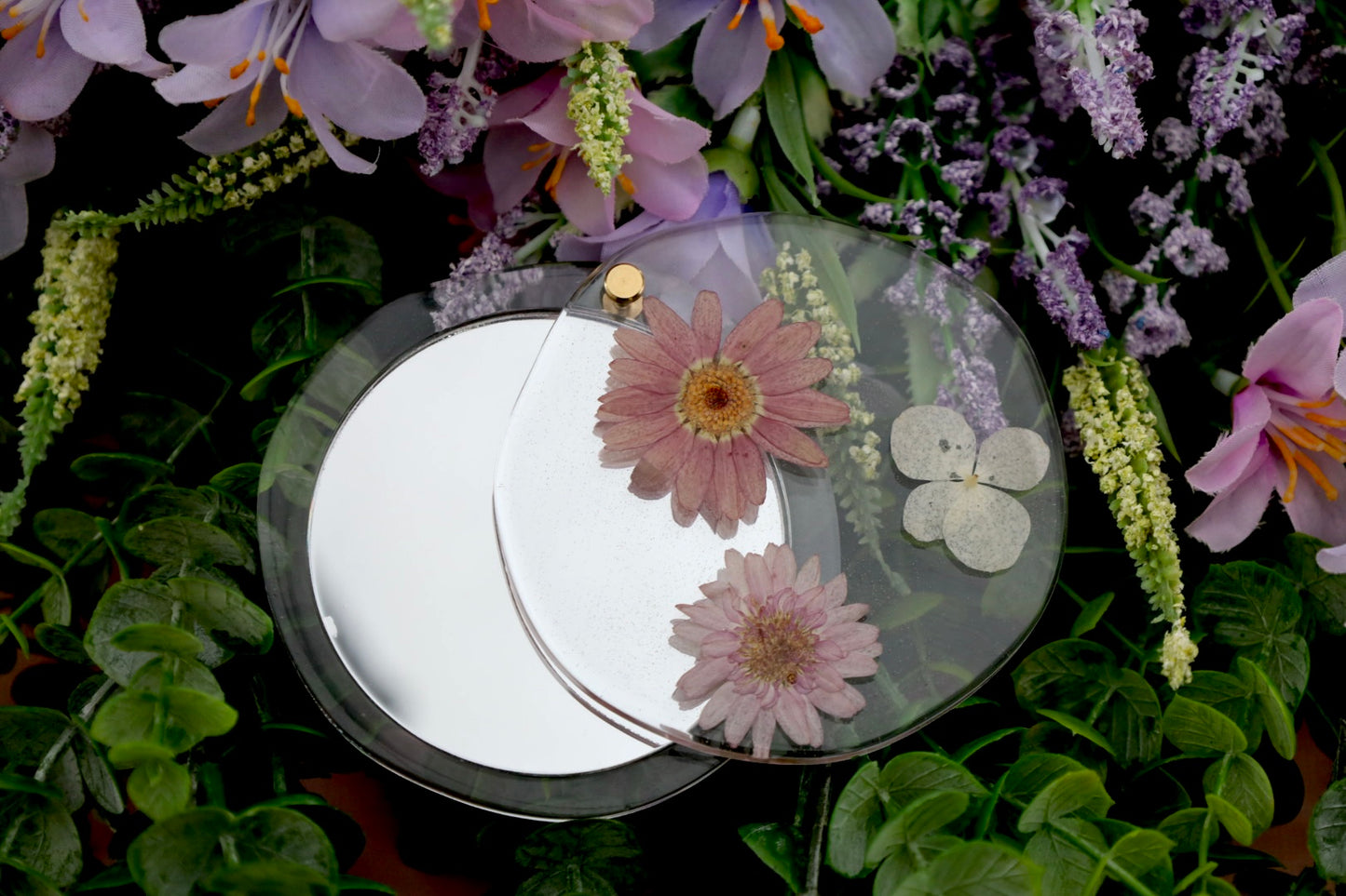 Mixed Floral Compact Mirror