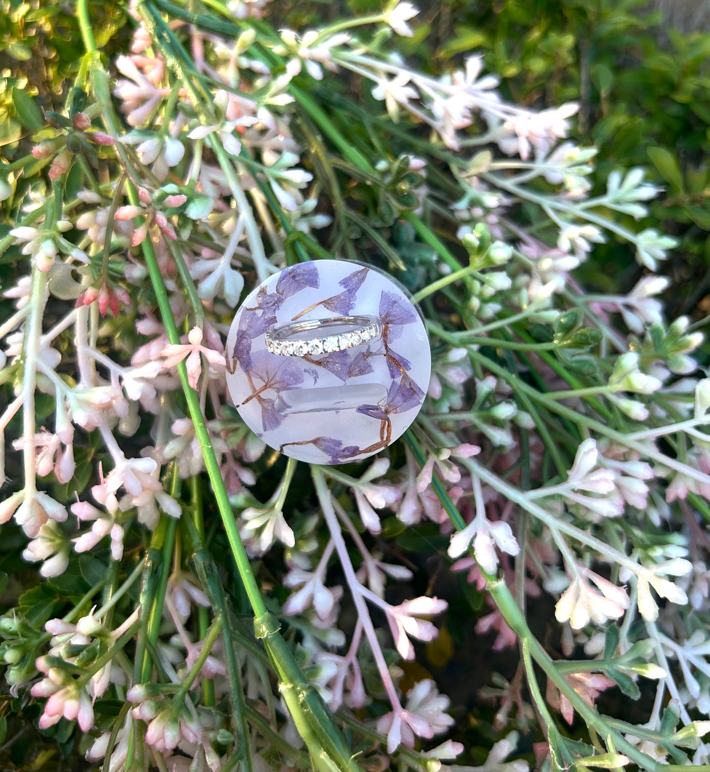 Purple Floral Ring Holder